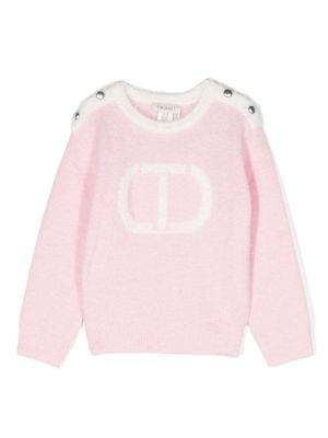 TWINSET Kids logo-intarsia jumper - Pink