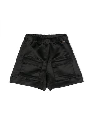 TWINSET Kids logo-lettering shorts - Black