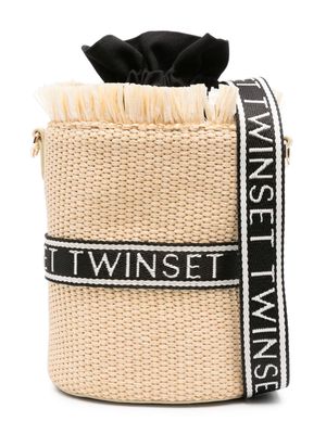 TWINSET Kids logo-trim bucket bag - Neutrals