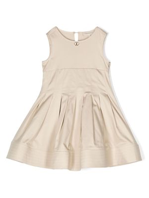 TWINSET Kids pleat-detail flared dress - Neutrals