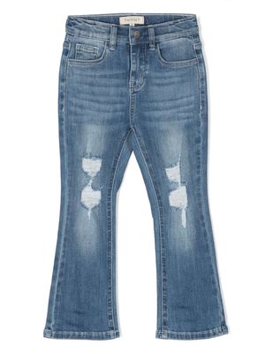 TWINSET Kids ripped-detailing flared jeans - Blue