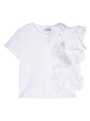 TWINSET Kids ruched cotton T-shirt - White