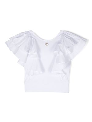 TWINSET Kids ruffled short-sleeved blouse - White