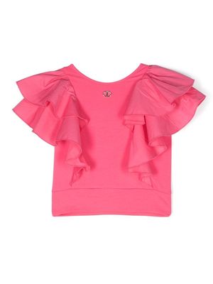 TWINSET Kids ruffled V-back blouse - Pink
