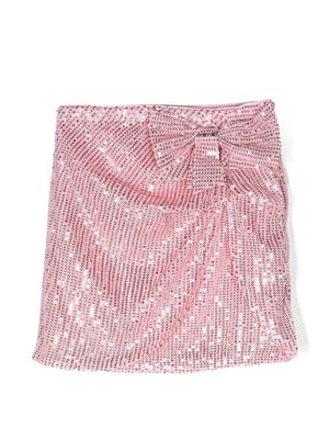 TWINSET Kids sequin-embellished bow skirt - Pink