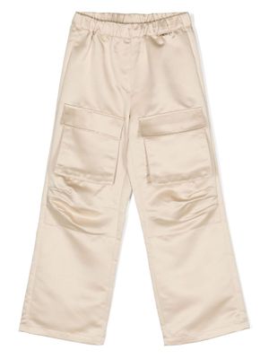 TWINSET Kids straight-leg cargo trousers - Neutrals