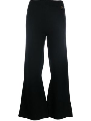 TWINSET knitted flared cropped trousers - Black