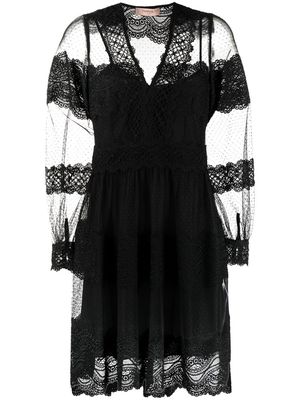 TWINSET lace-detail V-neck dress - Black