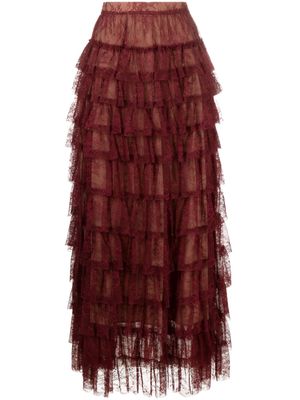 TWINSET lace tiered maxi skirt