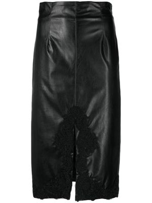 TWINSET lace-trim pencil-skirt - Black