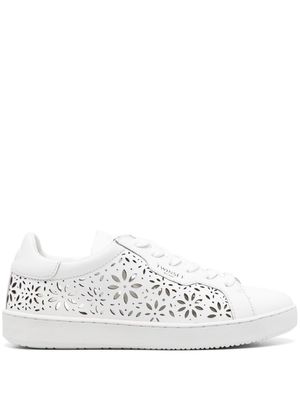 TWINSET laser-cut leather sneakers - White