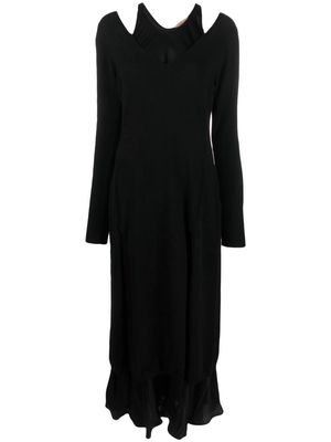 TWINSET layered long-sleeve jumper dress - Black