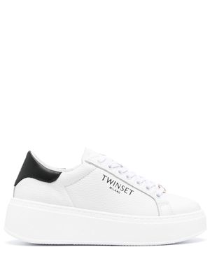 TWINSET leather platform sneakers - White