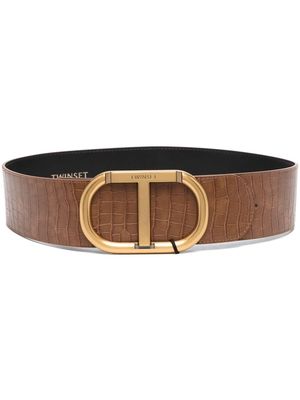 TWINSET logo-buckle detail belt - Brown