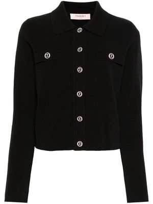 TWINSET logo-buttons cropped cardigan - Black