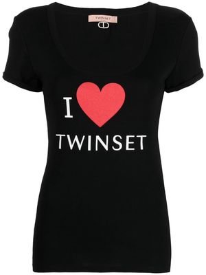 TWINSET logo-detail cotton T-shirt - Black