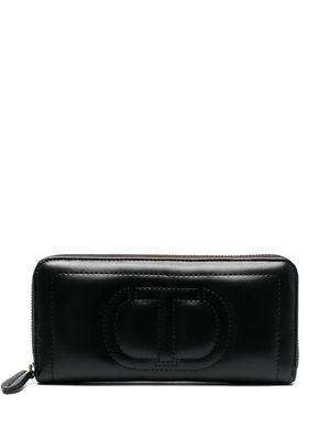 TWINSET logo-detail zip-up purse - Black