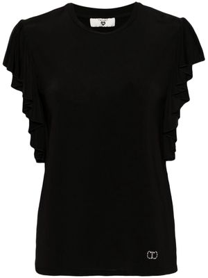 TWINSET logo-embellished ruffled blouse - Black