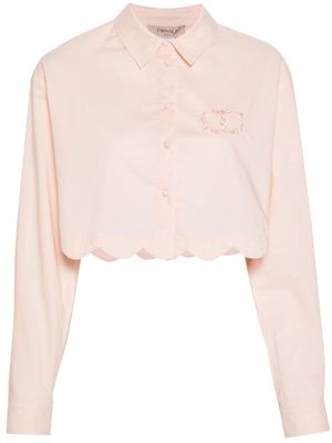 TWINSET logo-embroidered cropped shirt - Pink