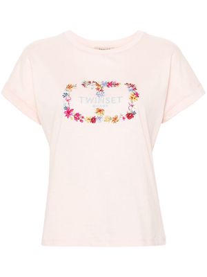 TWINSET logo-embroidered T-shirt - Pink