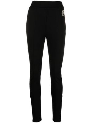TWINSET logo-patch side-zipped leggings - Black