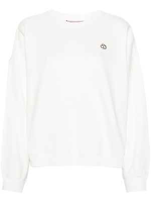 TWINSET logo-plaque cotton sweatshirt - White