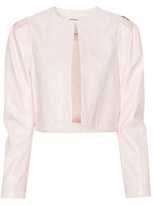 TWINSET logo-plaque cropped jacket - Pink