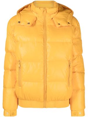 TWINSET logo-plaque hooded puffer jacket - Yellow