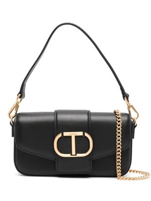 TWINSET logo-plaque leather cross body bag - Black