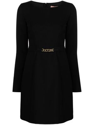 TWINSET logo-plaque long-sleeve minidress - Black