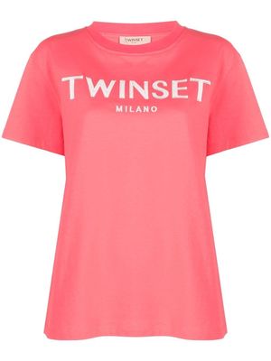 TWINSET logo-print cotton T-shirt - Pink