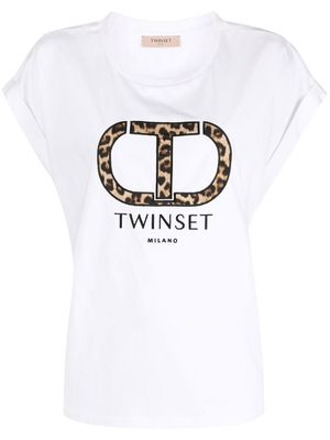 TWINSET logo-print cotton T-Shirt - White