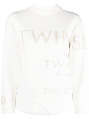 TWINSET logo-print drop-shoulder sweatshirt - White