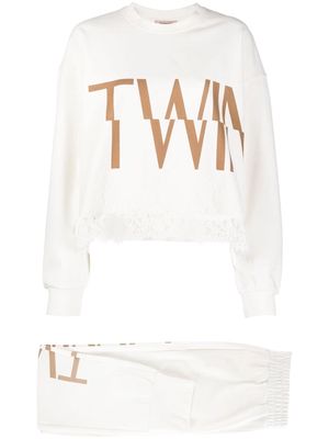 TWINSET logo-print track pants - White