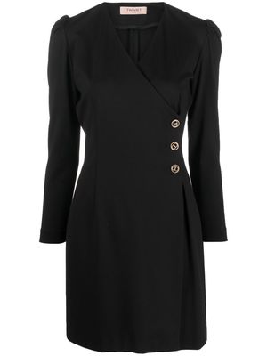 TWINSET long-sleeved wrap dress - Black