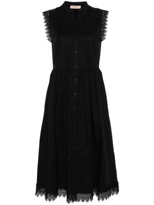 TWINSET macramé-detail midi dress - Black