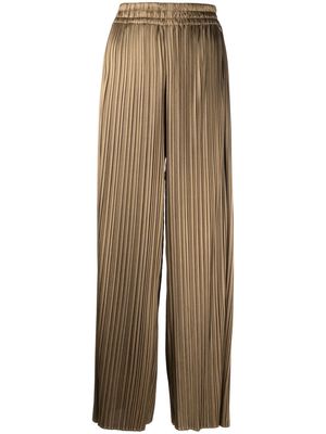 TWINSET metallic-finish pleated trousers - Brown