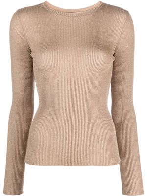 TWINSET metallic ribbed sweatshirt - Neutrals