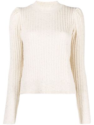 TWINSET mock-neck ribbed-knit top - Neutrals