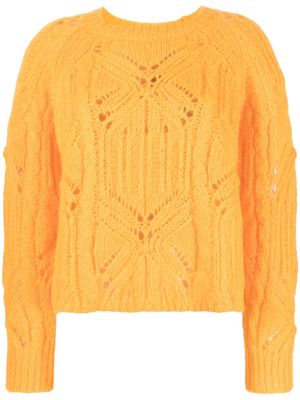 TWINSET open cable-knit long-sleeve jumper - Orange