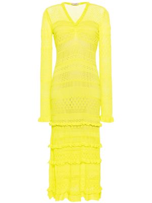 TWINSET open-knit maxi dress - Yellow