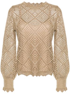TWINSET open-knit metallic jumper - Gold