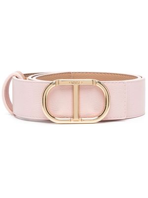 TWINSET Oval T buckle reversible belt - Pink