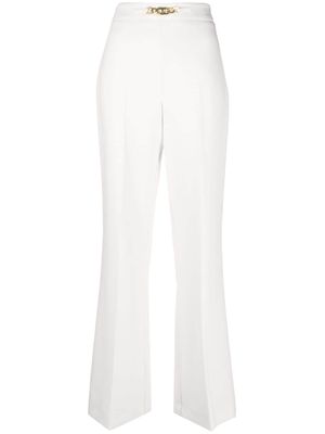 TWINSET Oval-T chain flared trousers - White