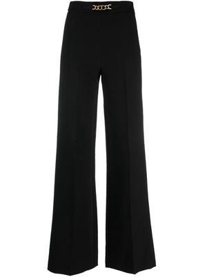 TWINSET Oval-T chain wide-leg trousers - Black