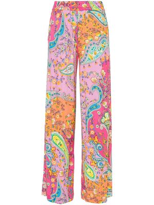 TWINSET paisley-print high-waisted trousers - Pink
