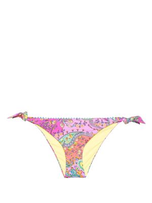 TWINSET paisley-print thong bikini bottoms - Pink