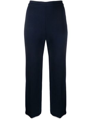 TWINSET pearl-embellished cropped trousers - Blue