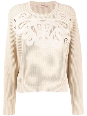 TWINSET perforated-detail jumper - Brown