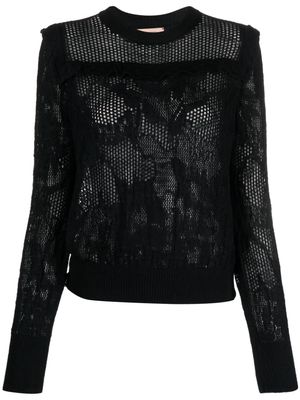 TWINSET perforated knitted jumper - Black